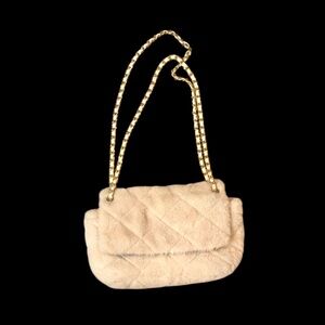 MISSGUIDED FAUX FUR purse from Nordstrom gold adjustable chain
